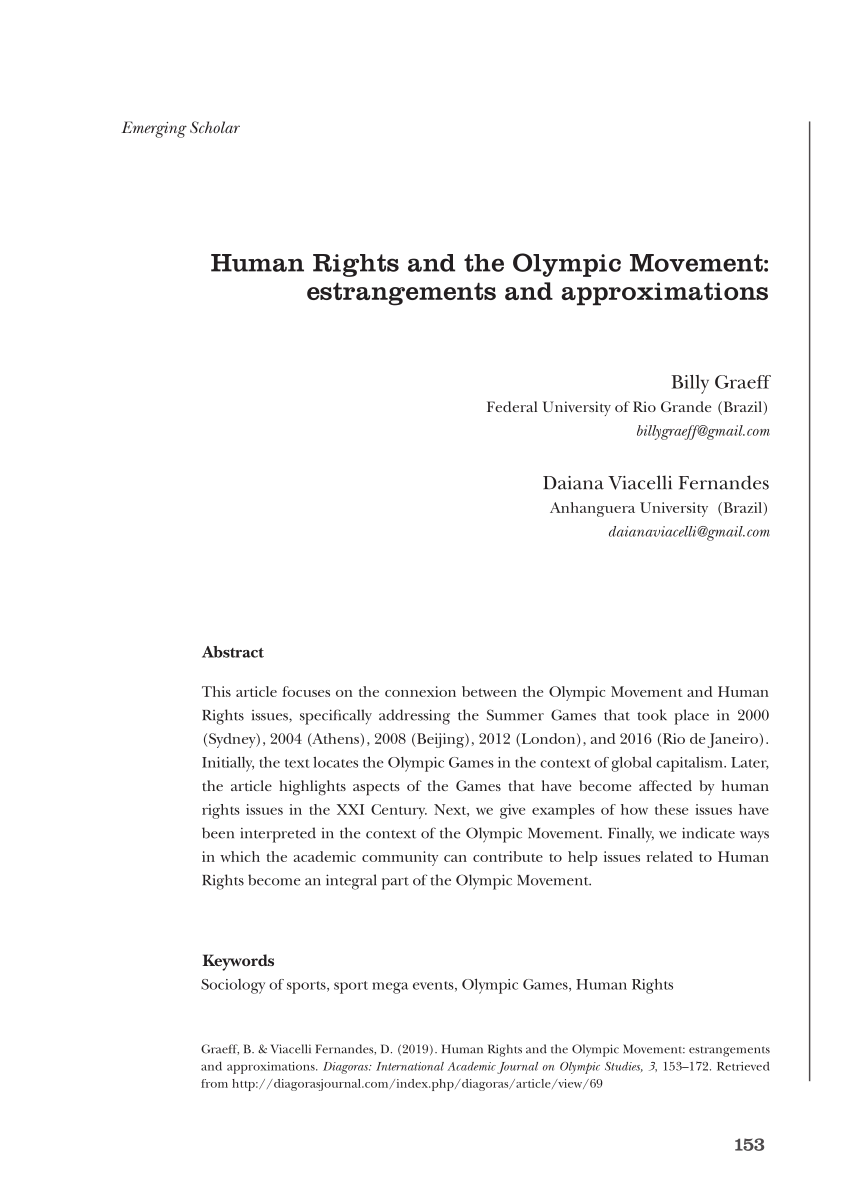 PDF) Human rights in the Olympic Movement: The application of