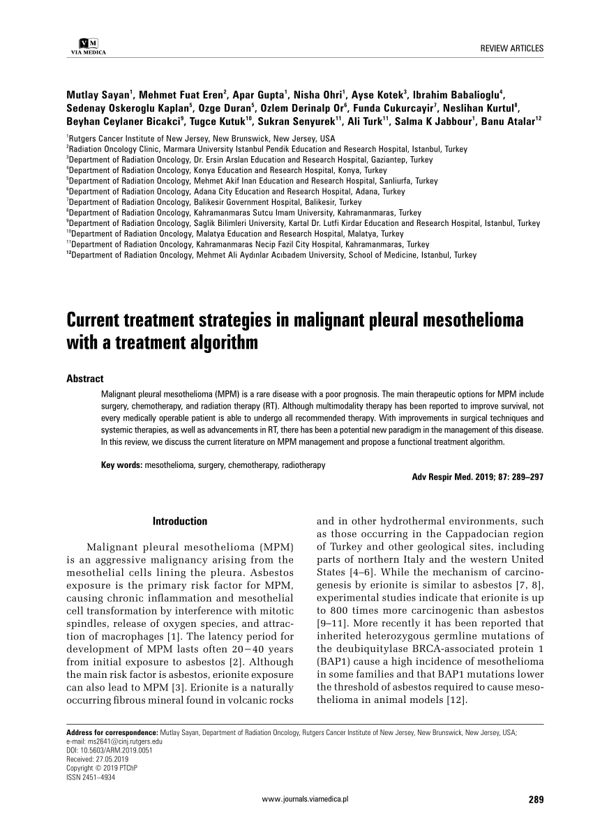 cytopathology of mesothelioma