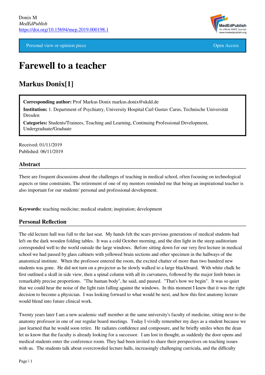 sample farewell speech for students by teacher
