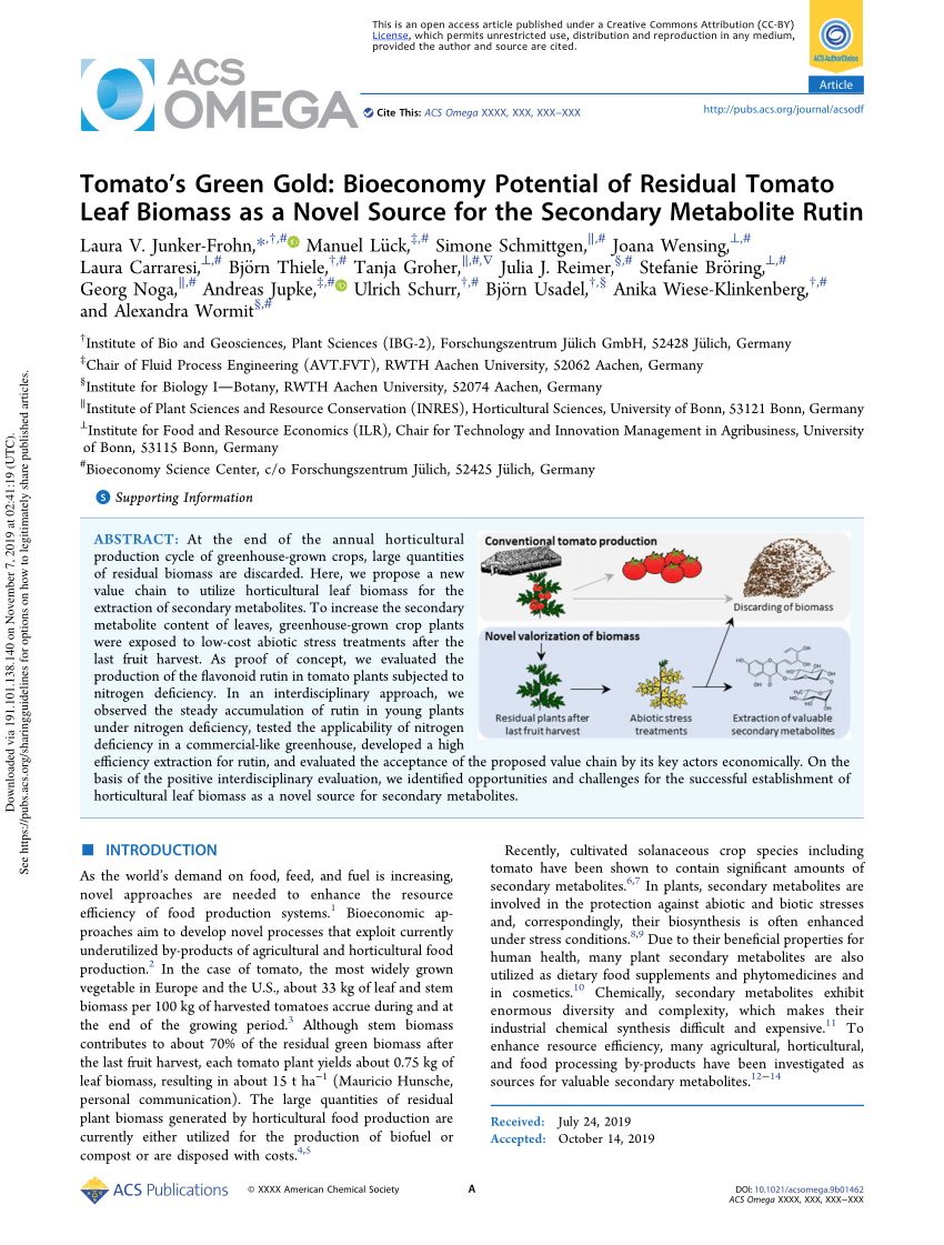 PDF Tomato s Green Gold Bioeconomy Potential of Residual Tomato  