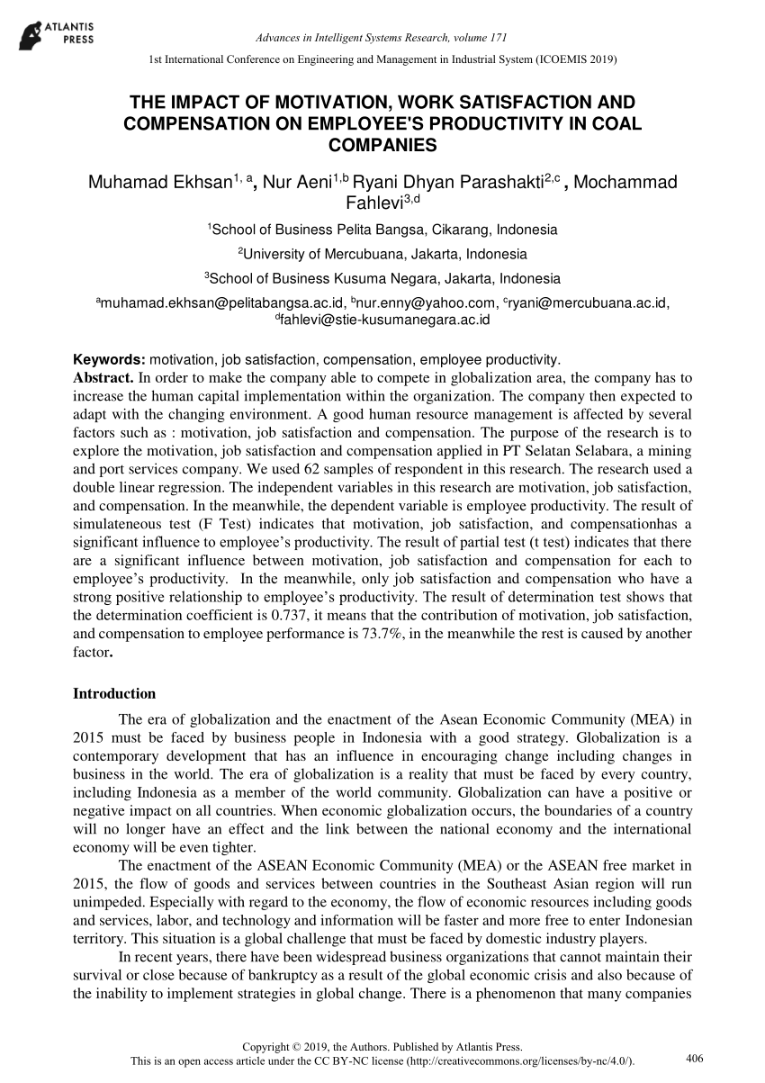 literature review on effect of motivation on employee productivity