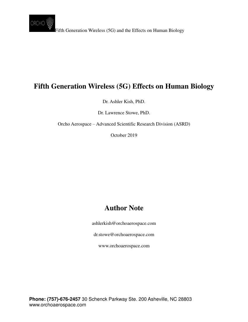 PDF) Fifth Generation Wireless (5G) and the Effects on Human Biology Fifth  Generation Wireless (5G) Effects on Human Biology