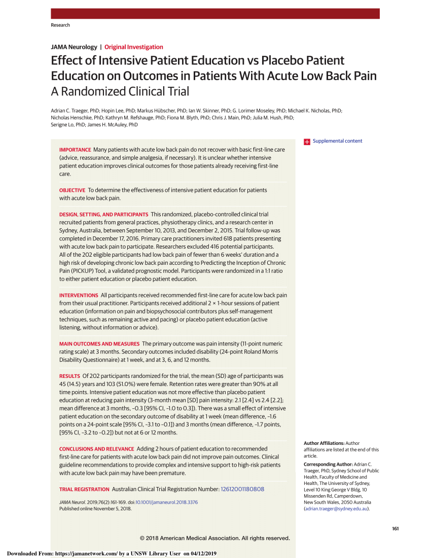 Remedial Massage for Acute Lower Back Pain - MMRM