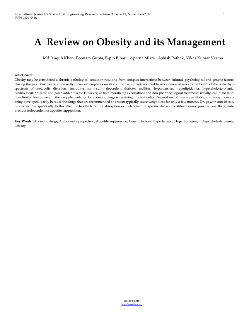 literature review on obesity pdf