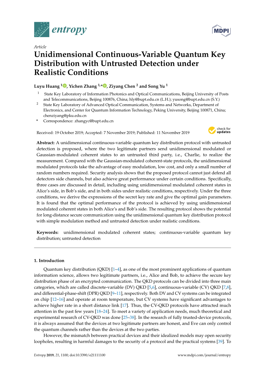 quantum key distribution research papers