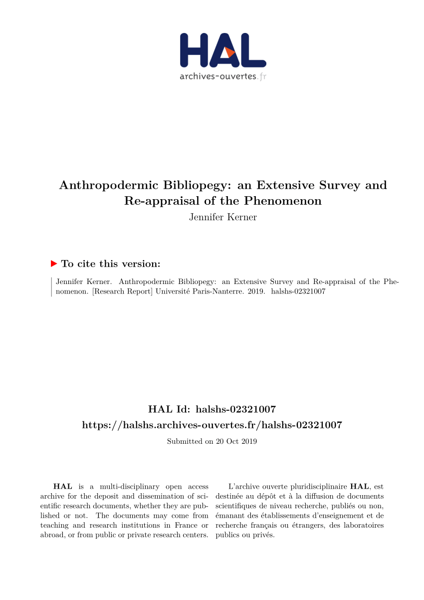 Pdf Anthropodermic Bibliopegy An Extensive Survey And Re Appraisal Of The Phenomenon