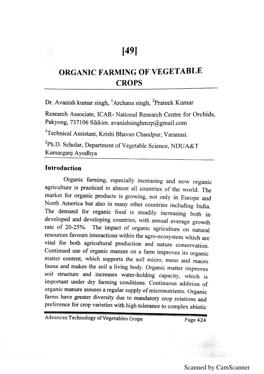 organic farming and organic food research paper