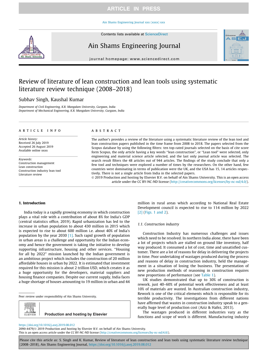 literature review on lean management