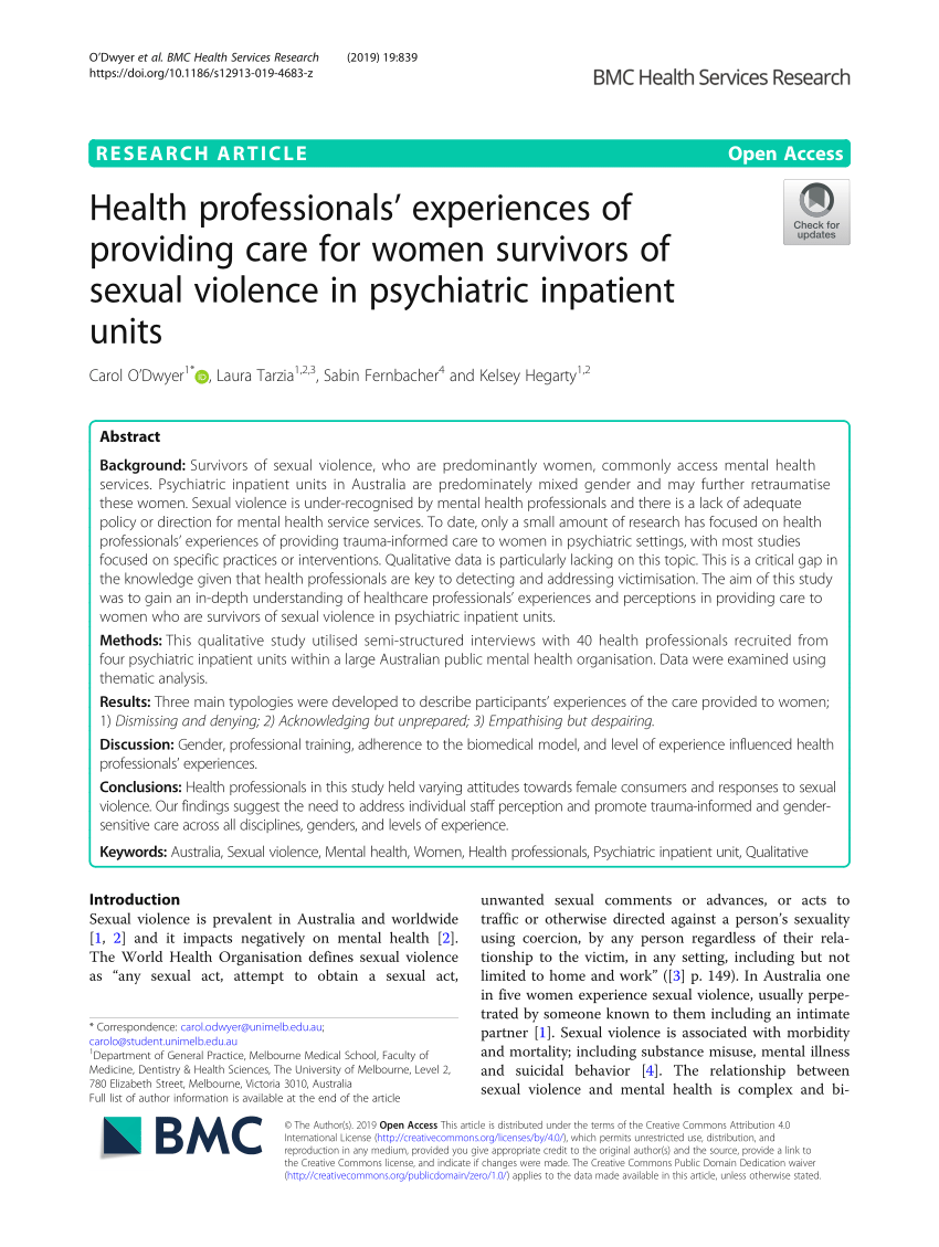 PDF Health professionals experiences of providing care for women