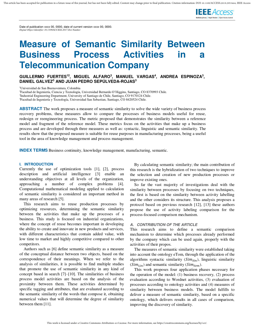 Pdf Measure Of Semantic Similarity Between Business Process