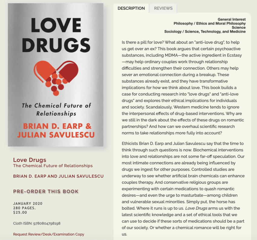 Pdf Love Drugs The Chemical Future Of Relationships