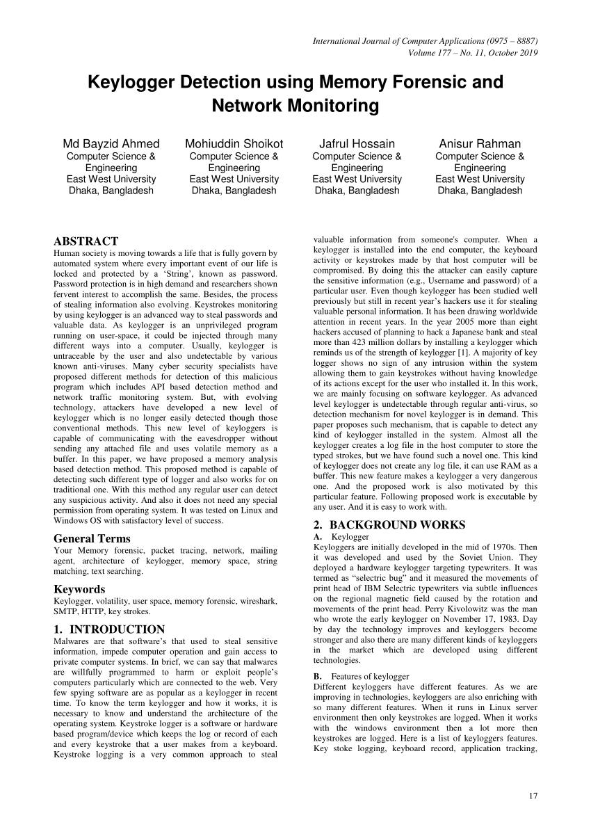 research paper on keylogger