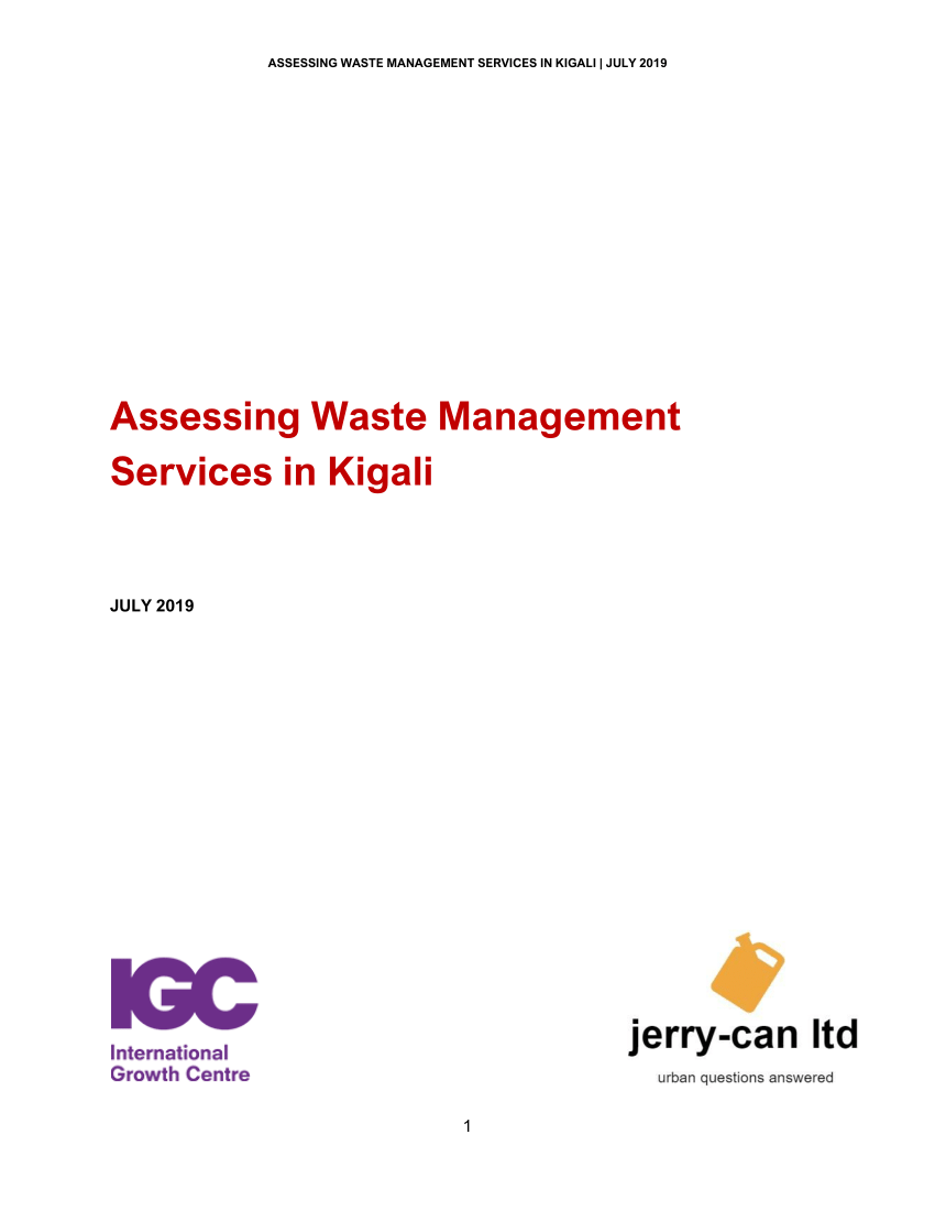 (PDF) Assessing waste management services in Kigali