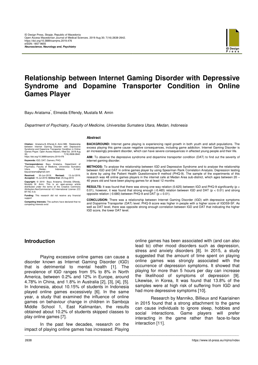 (PDF) Relationship between Internet Gaming Disorder with ...