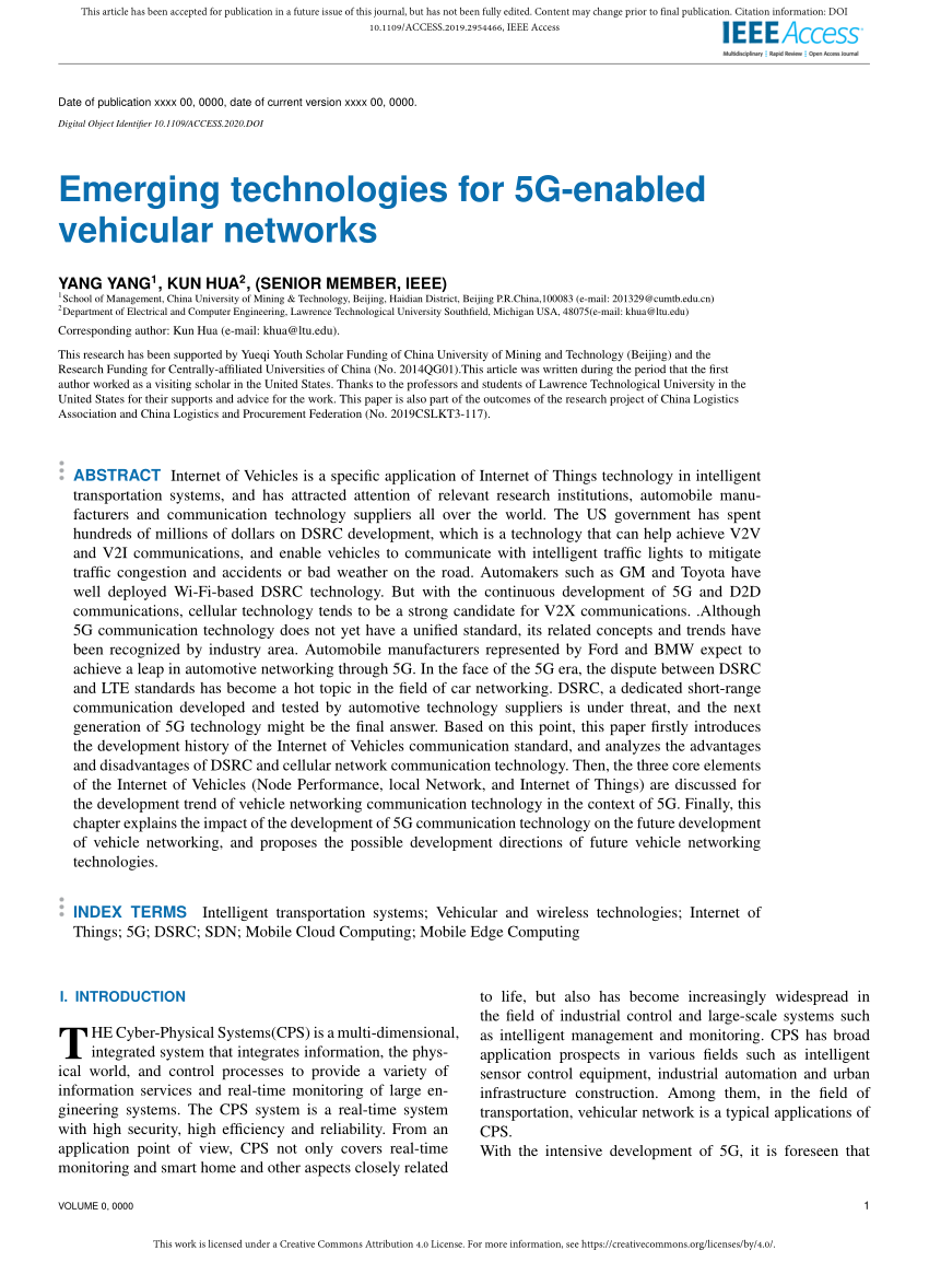 Pdf Emerging Technologies For 5g Enabled Vehicular Networks