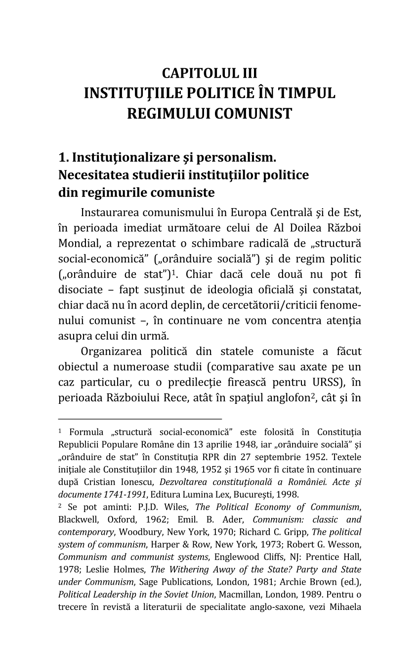 operation Steadily Our company PDF) CAPITOLUL III INSTITUŢIILE POLITICE ÎN TIMPUL REGIMULUI COMUNIST
