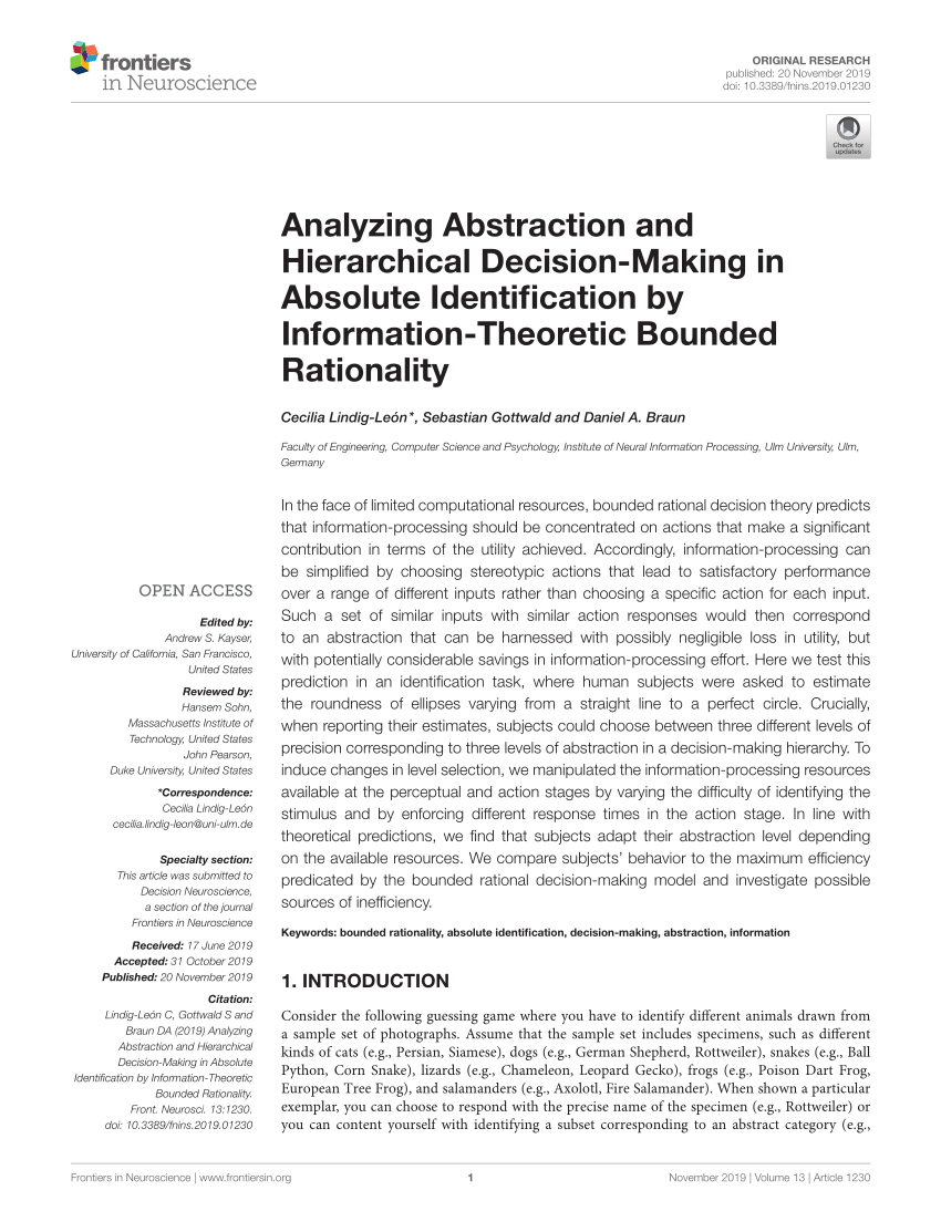 PDF) Analyzing Abstraction and Hierarchical Decision-Making in ...