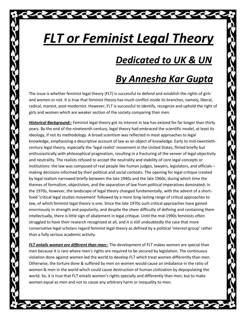 feminist legal theory uk essay