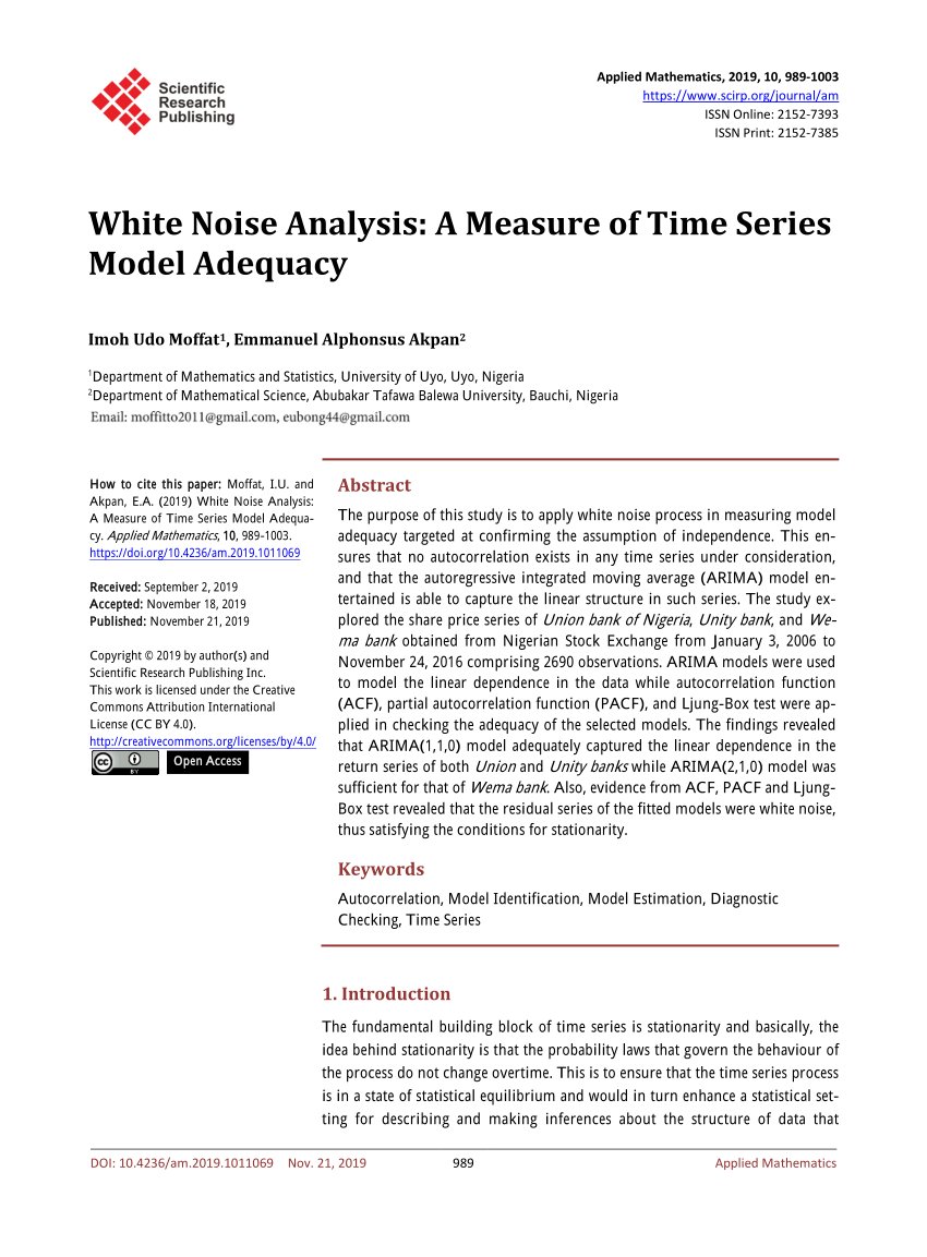 The White Noise Model – Time Series Analysis, Regression, and Forecasting