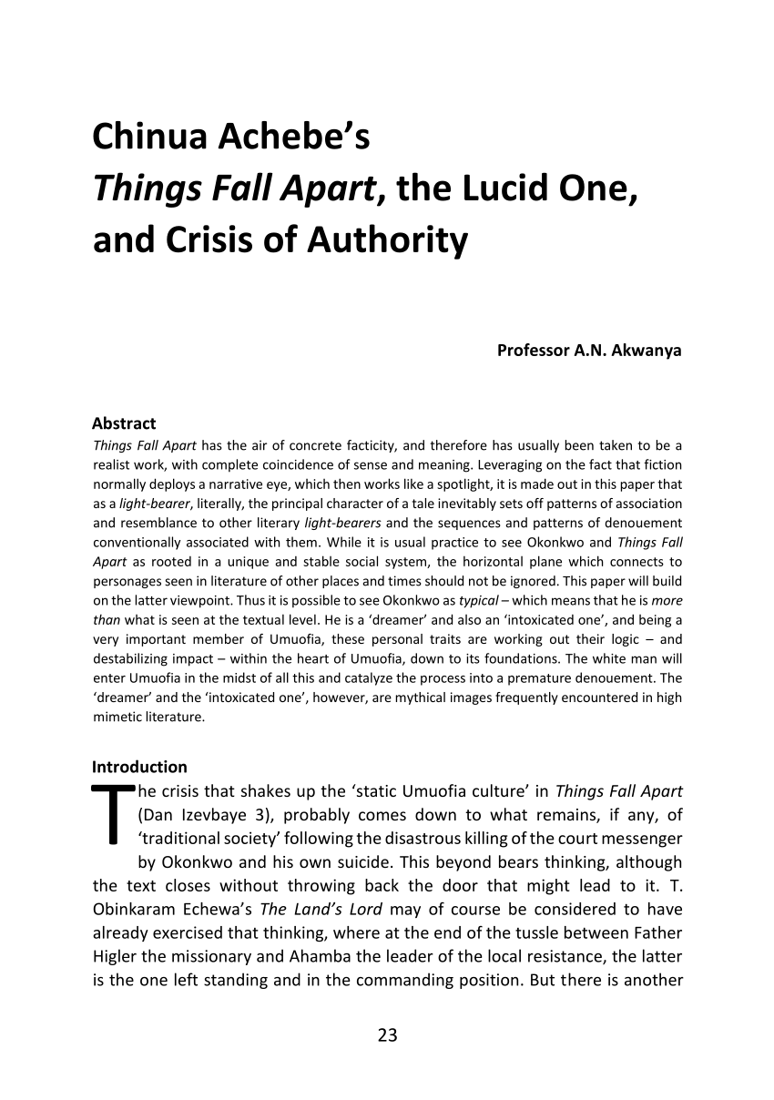 things fall apart research paper pdf
