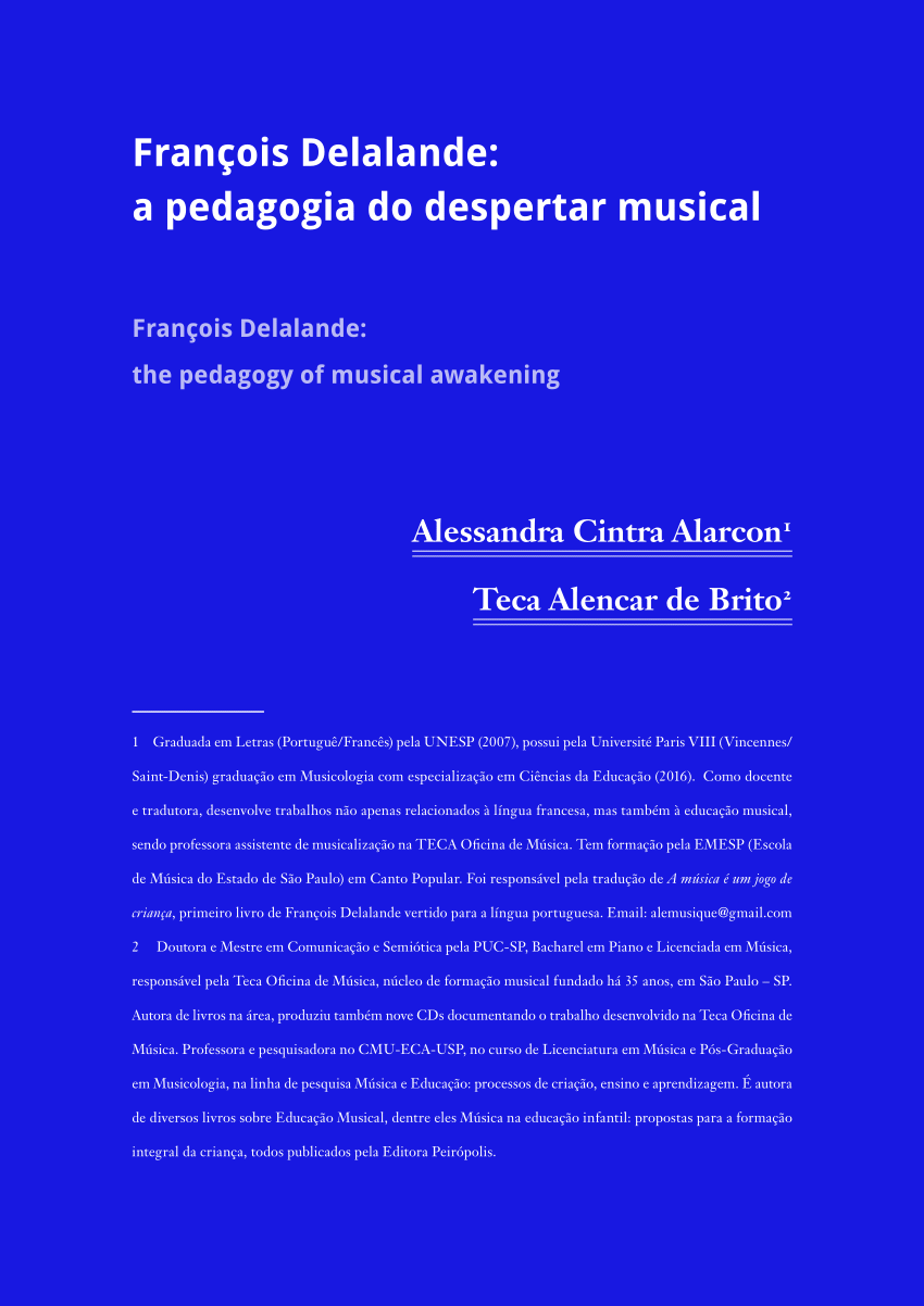 A música é um jogo de criança eBook : Delalande, François: :  Livros