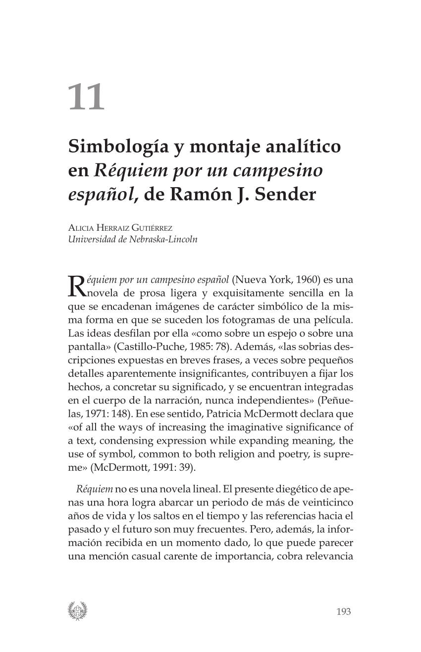 PDF) Simbología y montaje analítico en Requiem por un campesino