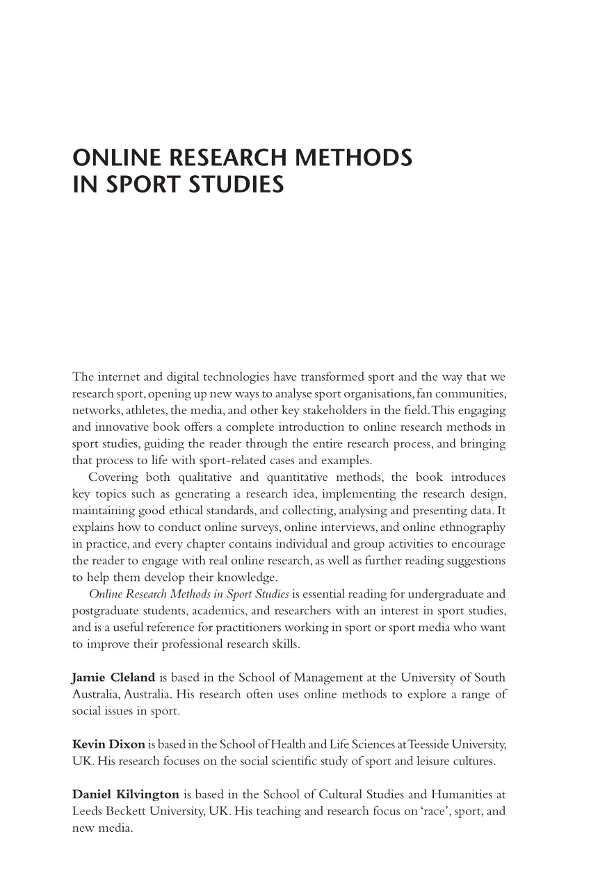 dissertation in sport science