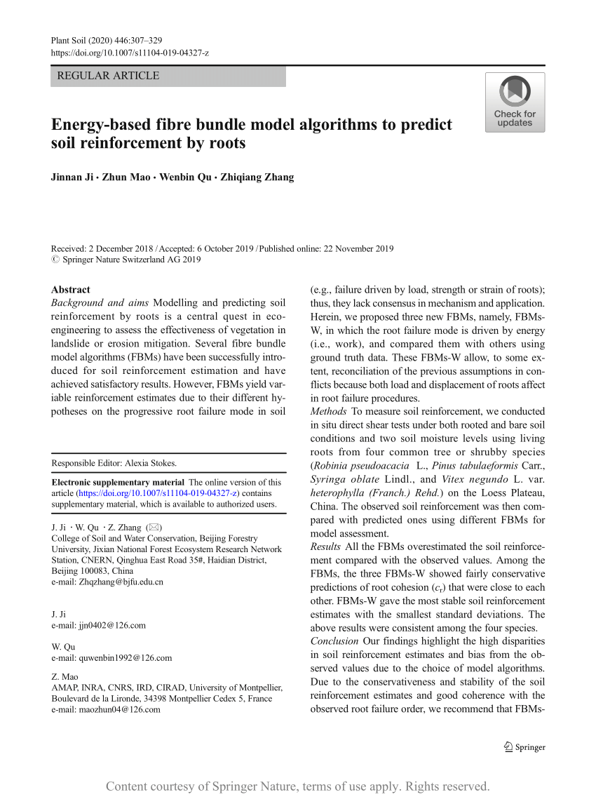 Energy Based Fibre Bundle Model Algorithms To Predict Soil Reinforcement By Roots