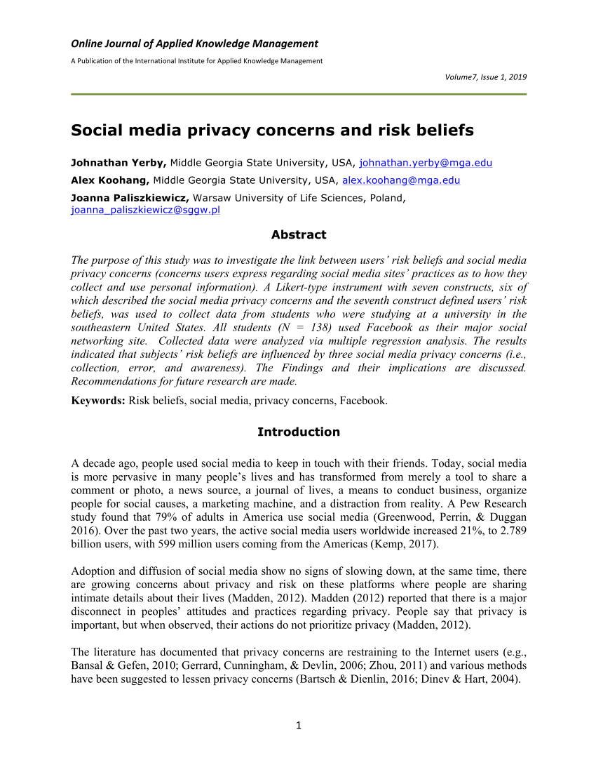 social media privacy research paper