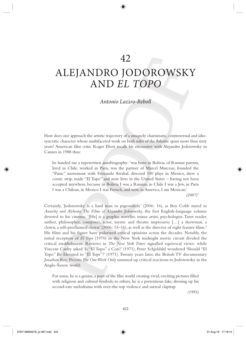 Pdf Alejandro Jodorowsky And El Topo
