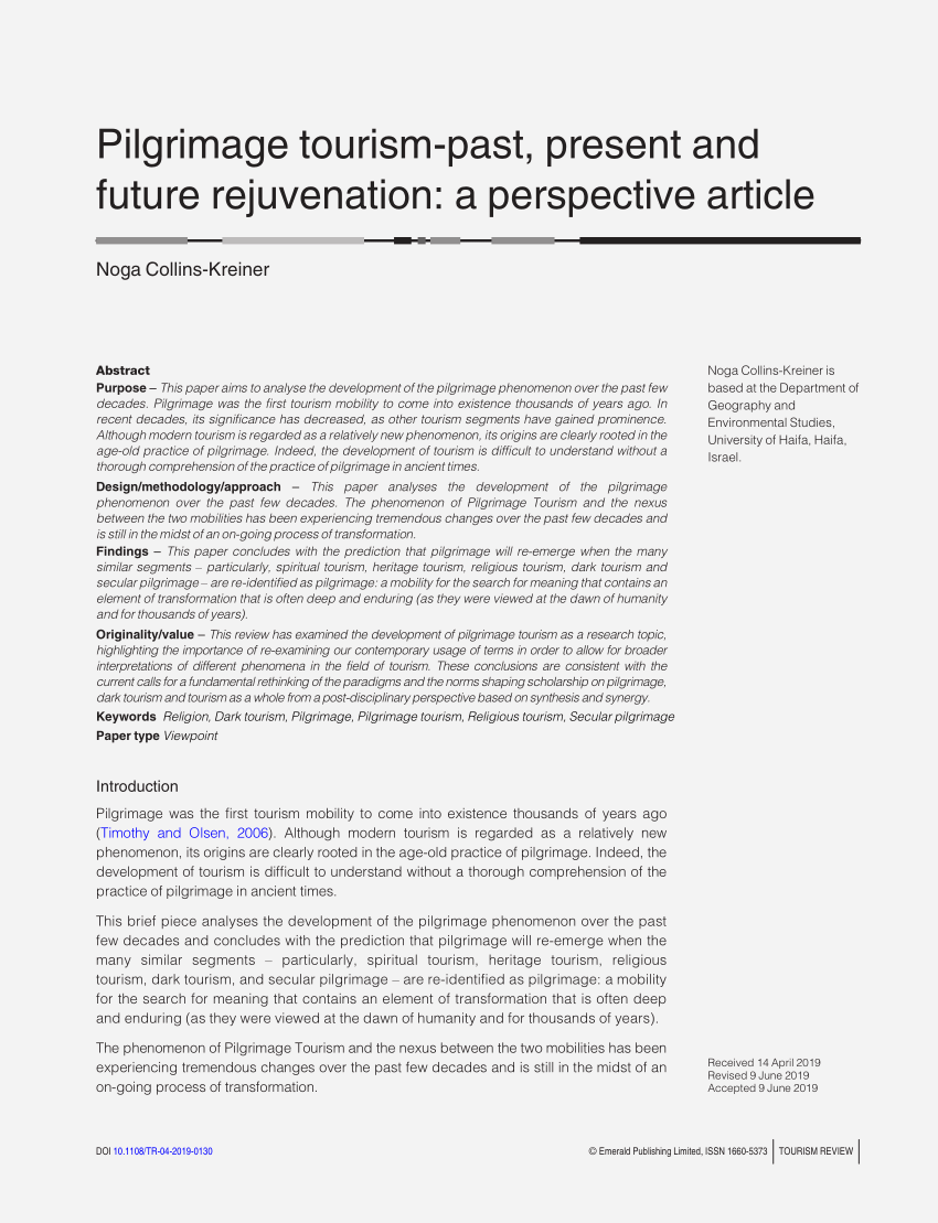 pilgrimage tourism research paper