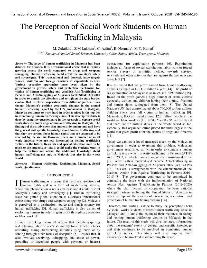 human trafficking in malaysia essay
