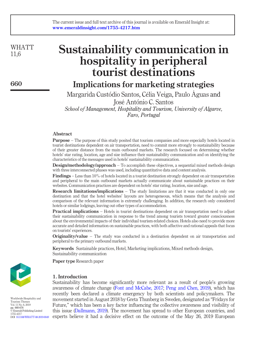 (PDF) Sustainability communication in hospitality in ...