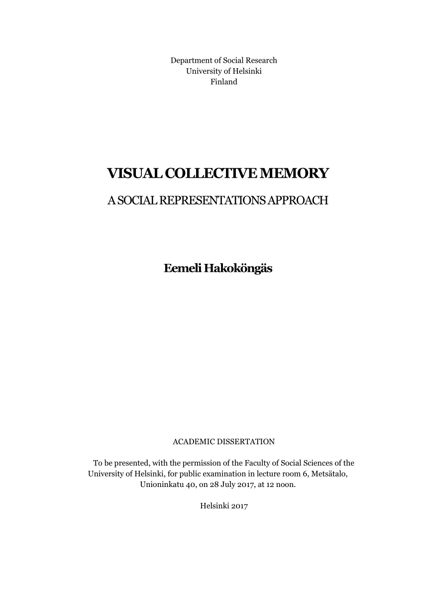 PDF) Visual Collective Memory: A Social Representations Approach