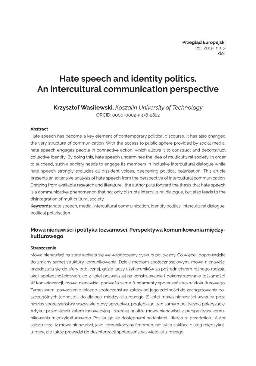 thesis for hate speech