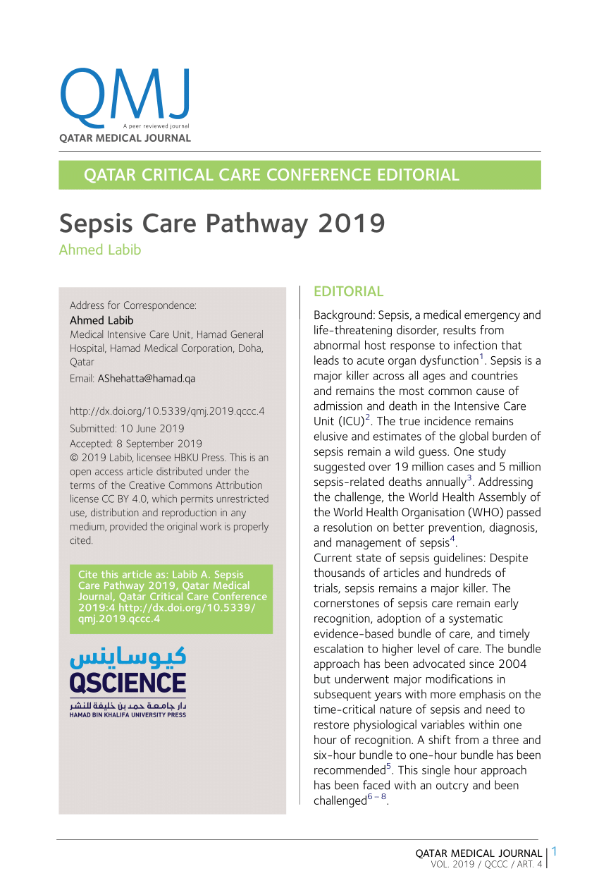 (PDF) Sepsis Care Pathway 2019
