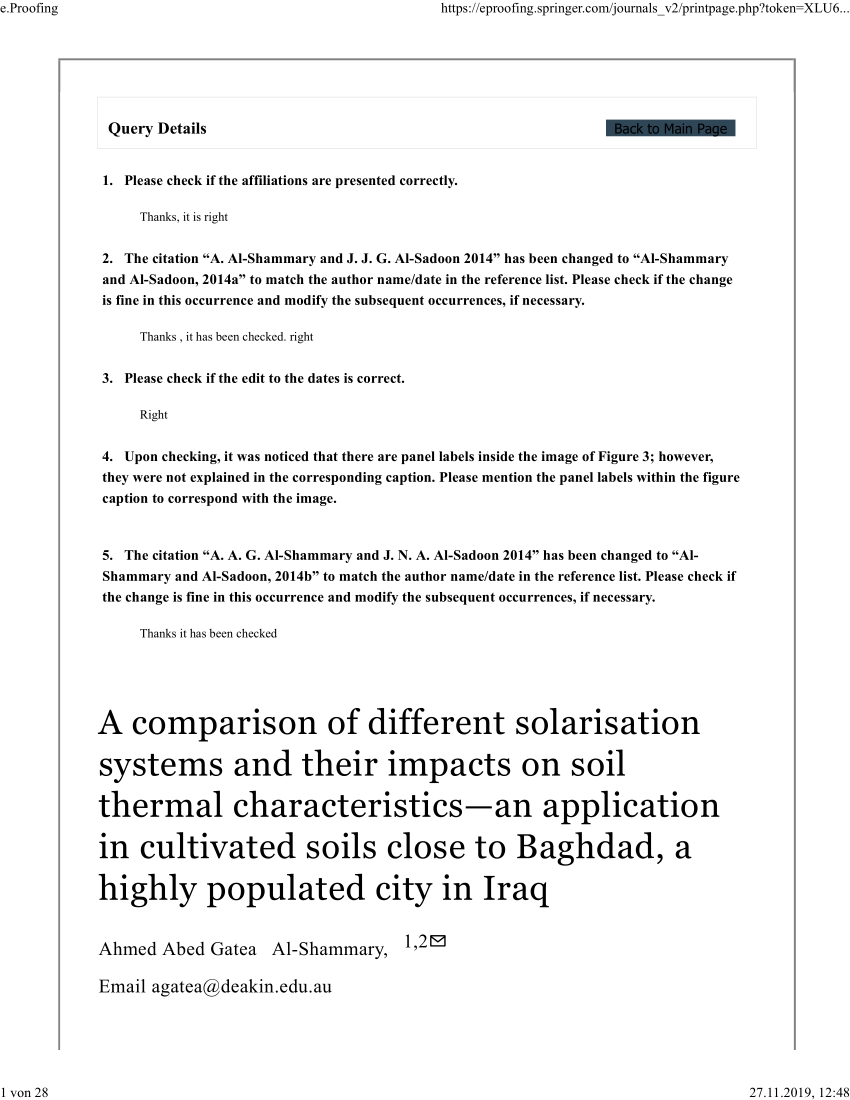 Pdf A Comparison Of Different Solarisation Systems And Their Impacts On Soil Thermal Characteristics An Application In Cultivated Soils Close To Baghdad A Highly Populated City In Iraq