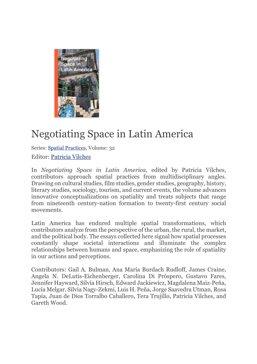 Pdf Negotiating Space In Latin America