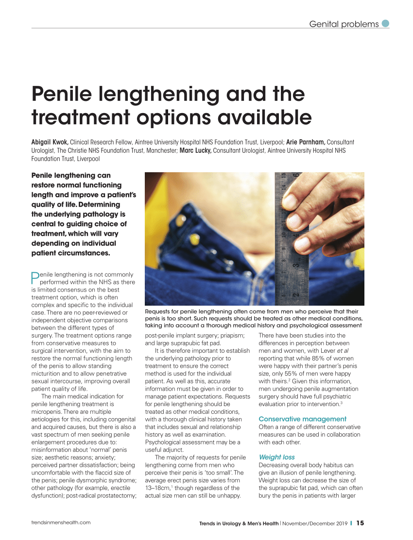 PDF Penile lengthening and the treatment options available