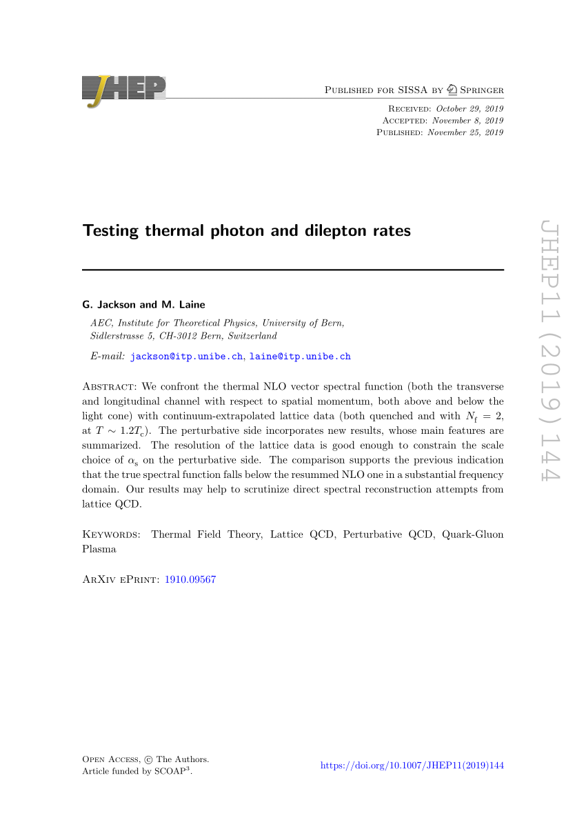 Pdf Testing Thermal Photon And Dilepton Rates