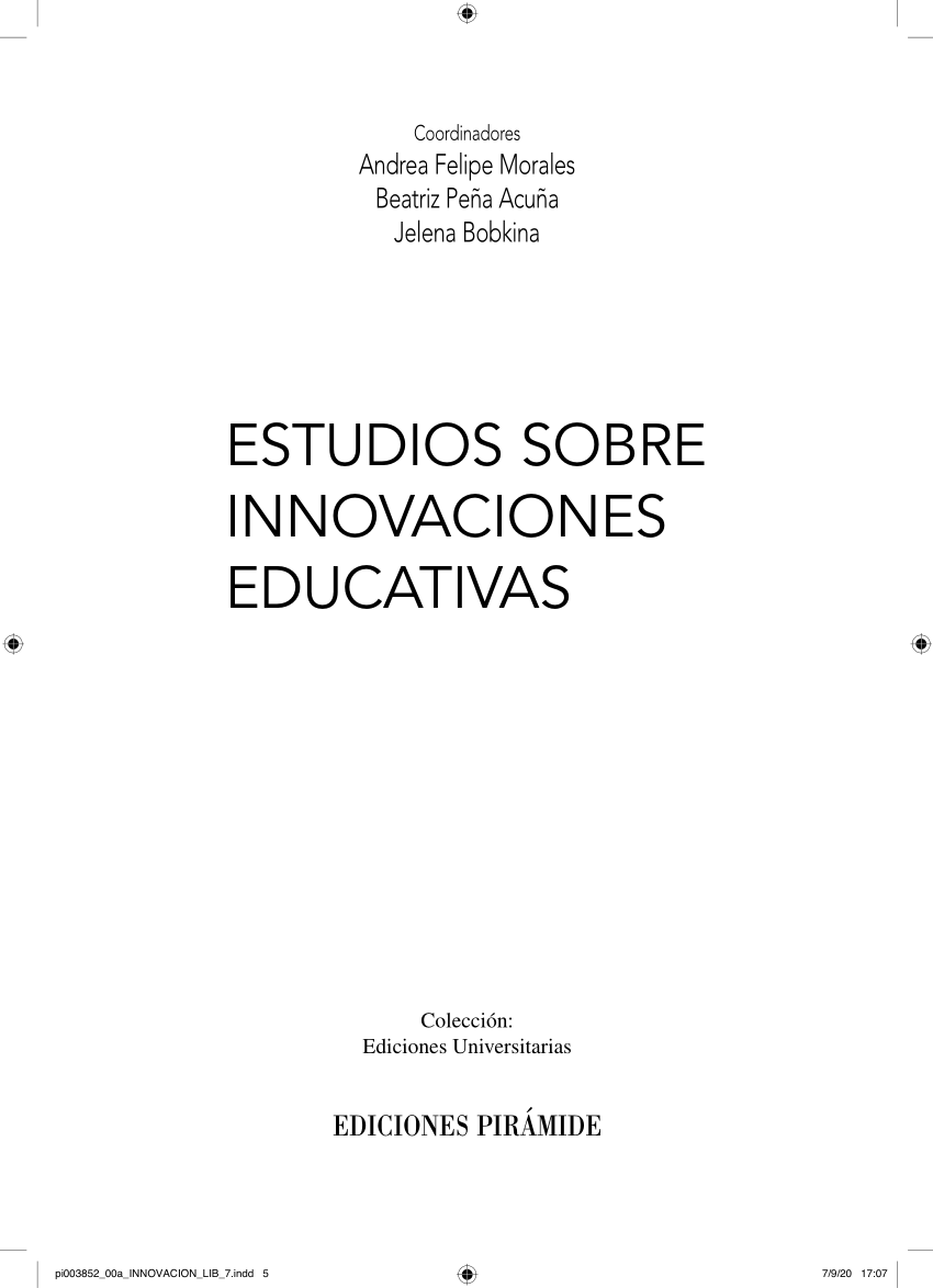 PDF) Estudios sobre innovaciones educativas