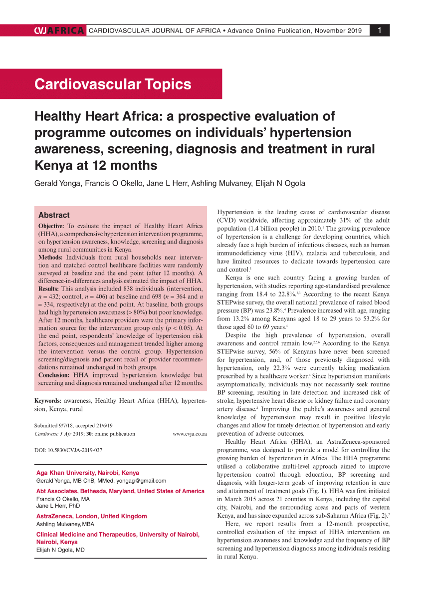 research on hypertension in kenya pdf