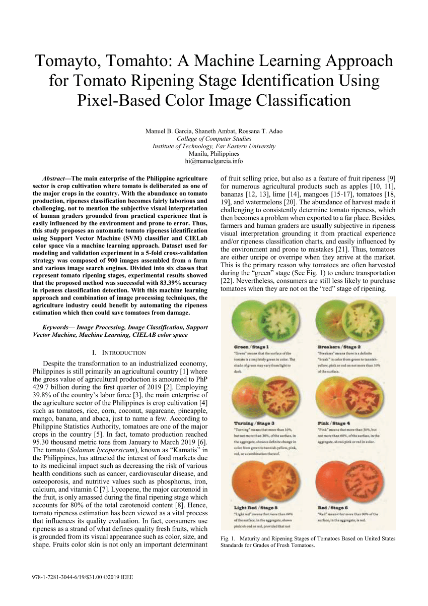 Tomato Ripening Color Chart