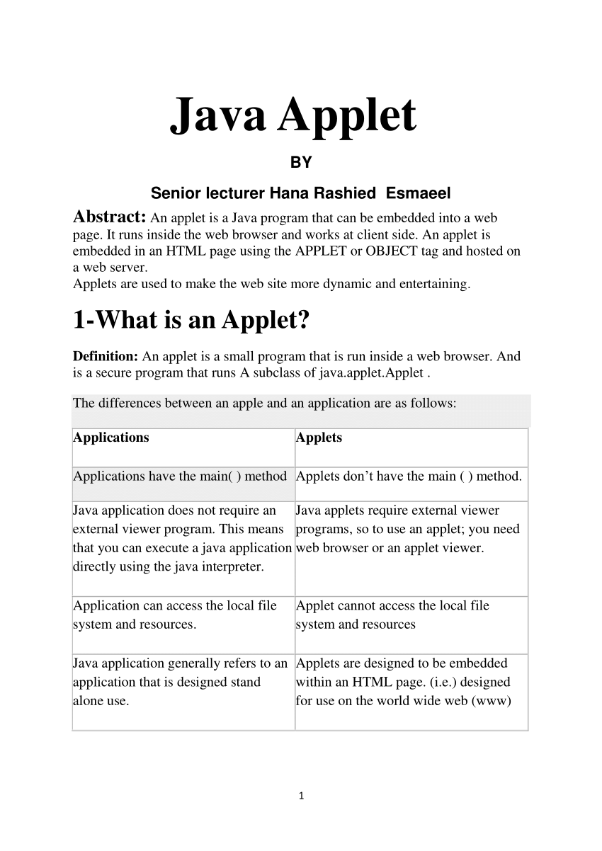 PDF) Java Applet