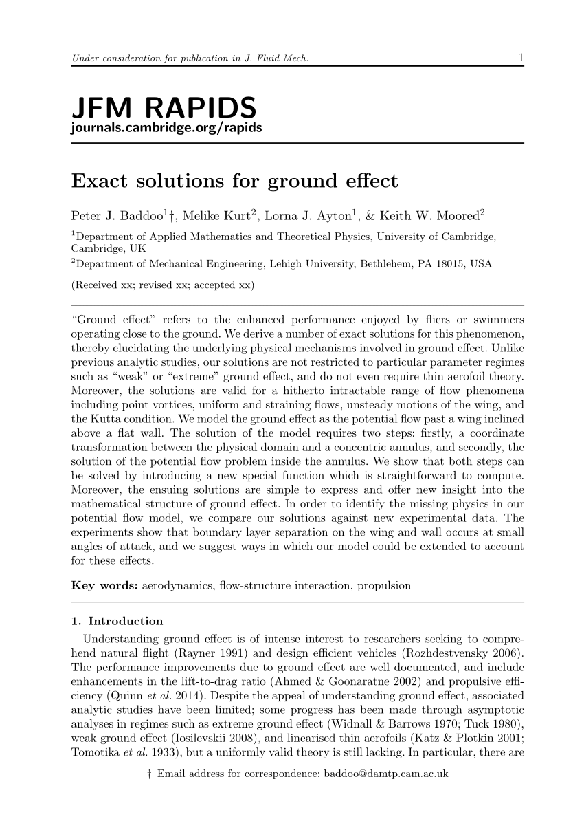 Exact solutions for ground effect