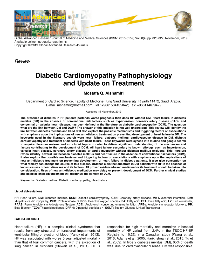 diabetic cardiomyopathy research paper