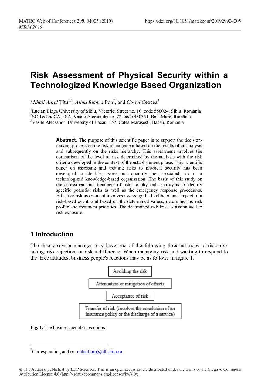 PDF) Risk Assessment of Physical Security within a Technologized Regarding Physical Security Risk Assessment Report Template