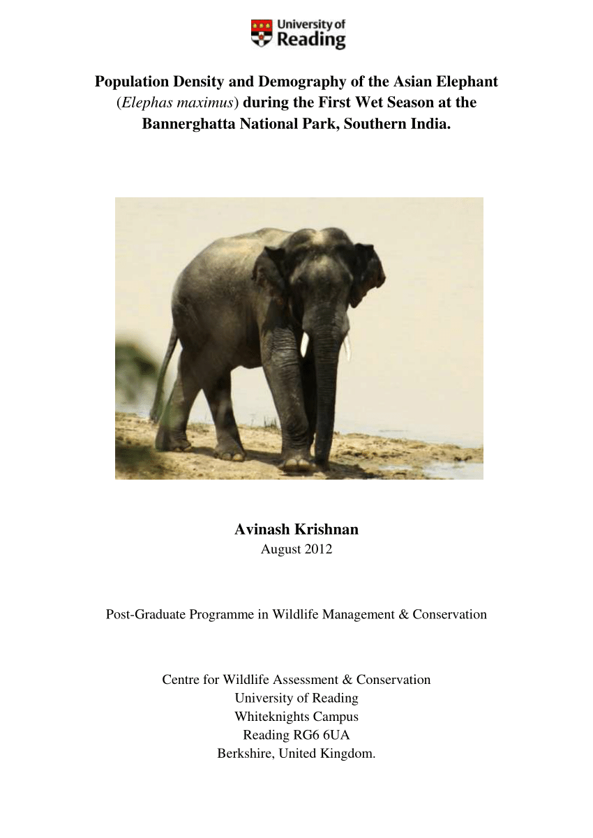 (PDF) Population Density and Demography of the Asian Elephant (Elephas