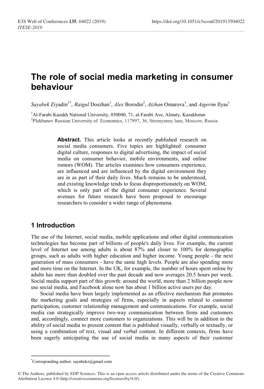 social media and consumer behaviour dissertation