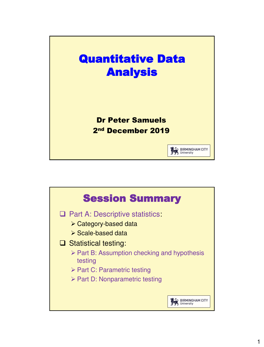 data analysis in quantitative research example pdf